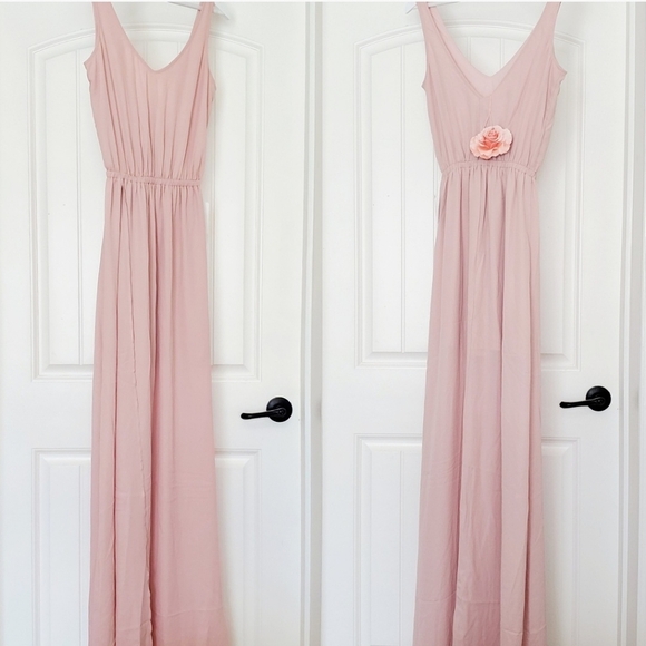 Show Me Your Mumu Kendall Maxi Dress Dusty Blush Pink Crisp XS - Picture 6 of 9